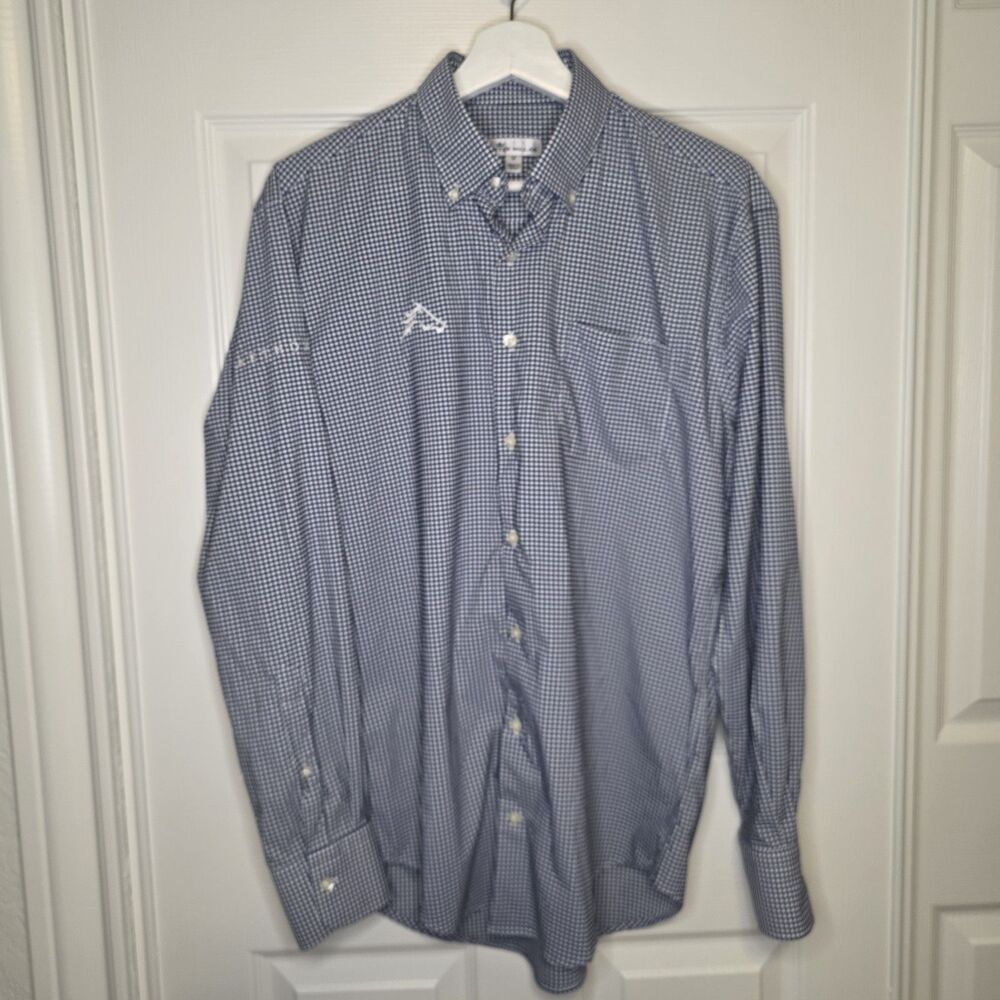 Peter Millar Men's Long Sleeve Button Up Shirt Size Medium Checkered Print